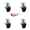 Service Caster 6 Inch Kingpinless Rubber on Steel Wheel Swivel Caster Set with Brakes SCC SCC-KP30S620-RSR-SLB-4 - alternate 6